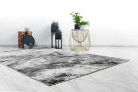 Vloerkleed Industrieel Abstract 3D Effect "Pablo" Grijs