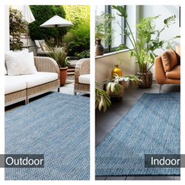 Vloerkleed VKW Industrieel Outdoor/Indoor 'Levu' Blauw