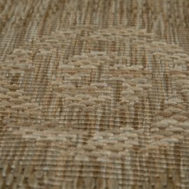 Vloerkleed Outdoor/Indoor VKW Modern 'Yati' Beige Rond  Ø120cm