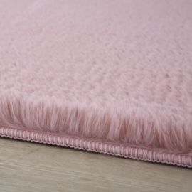 Vloerkleed VKW Effen Hoogpolig 'Teddy Fuzzy' Roze