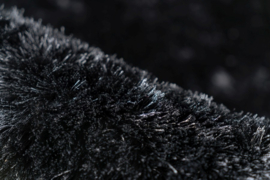Vloerkleed Shaggy Hoogpolig "Twist" Zwart
