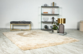 Vloerkleed Duurzaam Shaggy Hoogpolig "Glamour" Beige