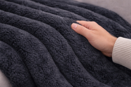 Kleed/Plaid VKW 'Blush' Graphite 150x200cm