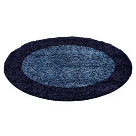 Vloerkleed VKW Hoogpolig Shaggy 'California' Navy/Blauw Rond