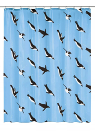 Kleine Wolke Douchegordijn Penguin Blauw 180x200cm