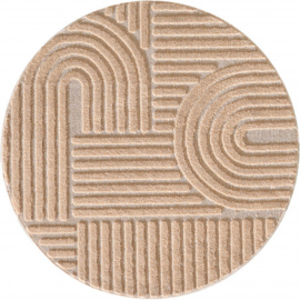 Vloerkleed VKW Scandinavisch 3D Effect 'Logit' Rose Rond