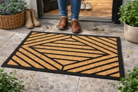 Kokos Schoonloopmat VKW 'Bali Stripes 503' Natural/Zwart