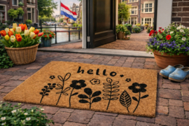Kokos Schoonloopmat VKW 'Home 607' Natural/Zwart