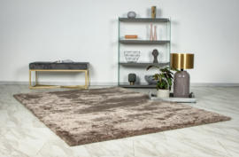 Vloerkleed Duurzaam Shaggy Hoogpolig "Glamour" Taupe