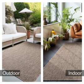 Vloerkleed VKW Effen Outdoor/Indoor 'Placencia' Beige/Grijs