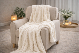 Kleed/Plaid VKW 'Harmony' Ivory 150x200cm