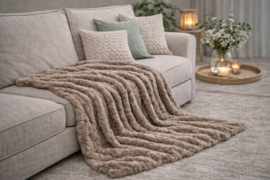 Kleed/Plaid VKW 'Harmony' Taupe 150x200cm