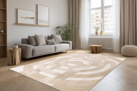 Vloerkleed Modern Geometrisch "Bergamo 3" Beige