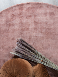 Vloerkleed Effen 'Viscose Dark' Terracotta Rond