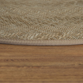 Vloerkleed Outdoor/Indoor VKW Modern 'Yati' Beige Rond  Ø120cm