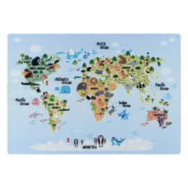 Kindervloerkleed VKW 'Kids Story Atlas' Blauw