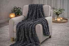 Kleed/Plaid VKW 'Harmony' Graphite 150x200cm