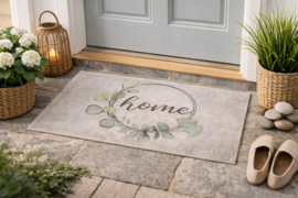 Deurmat VKW 'Welcome Home 508' Lichtgrijs/Groen