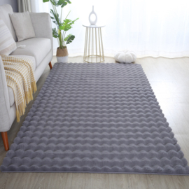 Vloerkleed VKW Hoogpolig 'Comfy Teddy 3D' Grijs