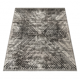 Vloerkleed VKW Grafisch Modern 'Viscose Look' Beige/Zwart