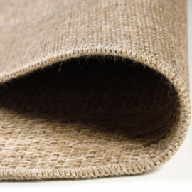Vloerkleed VKW Outdoor/Indoor 'Pasir' Naturel/Wit Rond