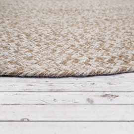 Vloerkleed VKW Natuurlijk Handgeweven 'Fani' Beige Rond