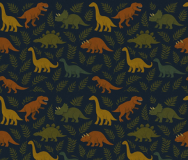 Studio Swaai – Dino Parade Behang | Donkerblauw SW-71-DP01