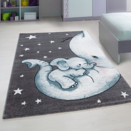 Kindervloerkleed VKW 'Kids Story Hathi' Blauw