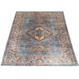 Vloerkleed Vintage 'Laria' Blauw/Bruin