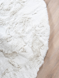 Vloerkleed Effen Hoogpolig "Morbido 2212" Beige Rond