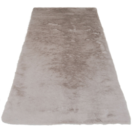 Vloerkleed Effen Hoogpolig 'Gentle 70' Beige
