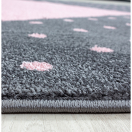 Kindervloerkleed VKW 'Kids Story Ivy' Roze Rond