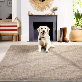 Vloerkleed VKW Effen Outdoor/Indoor 'Placencia' Beige/Grijs