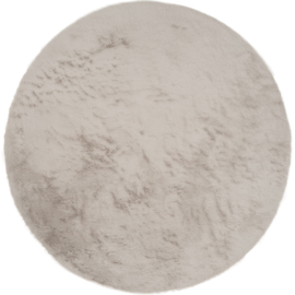 Vloerkleed Effen Hoogpolig "Morbido 5529" Taupe Rond