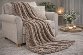 Kleed/Plaid VKW 'Harmony' Taupe 150x200cm