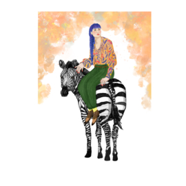 meisje met zebra (29x40cm)