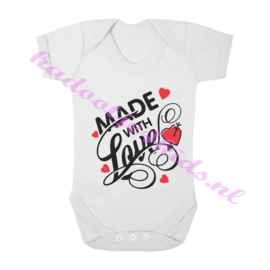 Baby romper made with love ( wit)