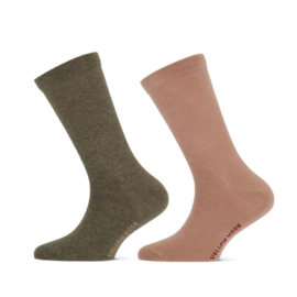 Yellow Moon 6100 2 pack sok groen/camel