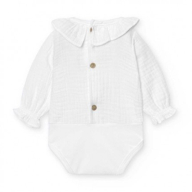 BABIDU blouse romper 1720 hydrofiel roesel wit