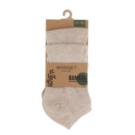 BASSET sneakersok bamboo 2 pak beige