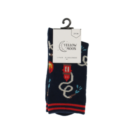 Yellow Moon 21097-7000P sok blauw brandweer  2-pak