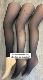 Marianne 502 zwarte panty transparant look 50 den MET STIP!