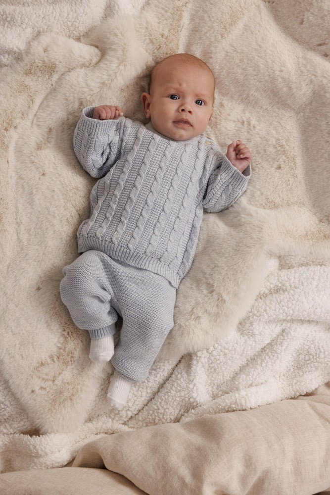 feetje 51602677 sweater blauw gebreid