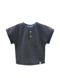 Maximo shirt organic cotton antra/wit