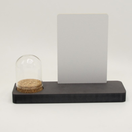 plankje sublimatie rechthoek met glazen globe en kurkstop