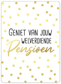 cadeaukaartje geniet van jouw welverdiende pensioen