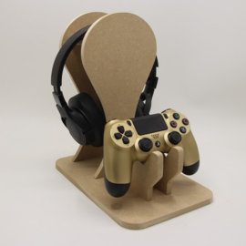 mdf standaard voor controller en houder voor hoofdtelefoon