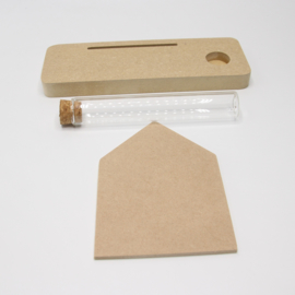 plankje met buisje huisje mdf
