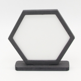 sublimatiehexagon met lijst op standaard