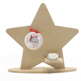 Ster met kerstbal en plankje